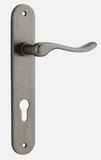 Iver  Stirling Door Lever 13924 Oval Backplate Distressed Nickel - Passage ,Privacy & Entrance