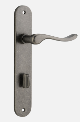 Iver  Stirling Door Lever 13924 Oval Backplate Distressed Nickel - Passage ,Privacy & Entrance