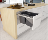 Tanova NZ Simplex Push Open Kitchen Bin - 350mm Cabinet Drawer Front Type - 1 x 15L 2 x 6Litre ,1 x 18L 2 x 8Litre  ,2 x 15Litre ,2 x 18Litre and 2 x 24Litre White & Grey
