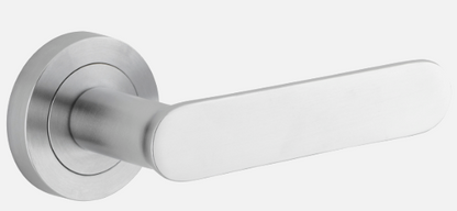 Iver Bronte Door Lever 0335 Round Rose Brushed Chrome - Passage ,Privacy & Entrance