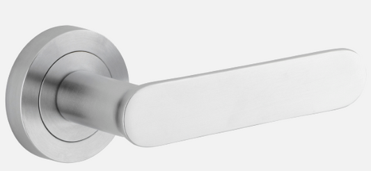 Iver Bronte Door Lever 0335 Round Rose Brushed Chrome - Passage ,Privacy & Entrance