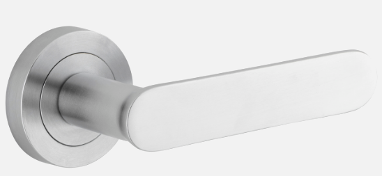 Iver Bronte Door Lever 0335 Round Rose Brushed Chrome - Passage ,Privacy & Entrance