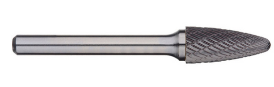 Trucut Heavy Duty Alpha 3/4" Tree Radius Nose Carbide Burr - 1/4" Shank - 1-1/4" Flute &  1-1/2" Flute