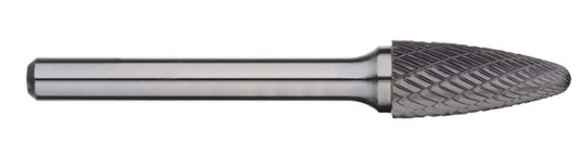 Trucut Heavy Duty Alpha 3/4" (1/4" Shank - 1" Flute) & 19mm (6mm Shank)Tree Radius Nose Carbide Burr