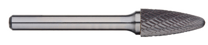 Trucut Heavy Duty Alpha 3/4" (1/4" Shank - 1" Flute) & 19mm (6mm Shank)Tree Radius Nose Carbide Burr