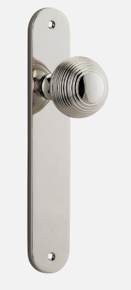 Iver Guildford Door Knob 14336 Oval Backplate Polished Nickel - Passage ,Privacy & Entrance