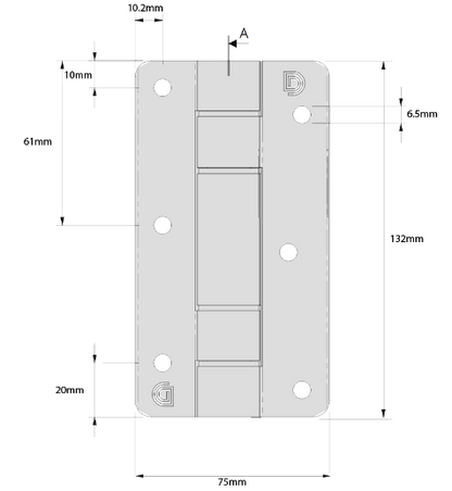 D&D Technologies DD TECH KWIKFIT ALU SELF-CLOSING ADJUST WALL/POST MNT HINGE