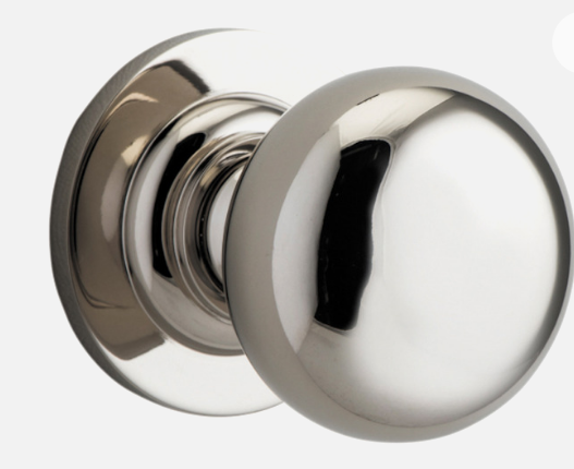 Iver Cambridge Door Knob 0208 Round Rose Polished Nickel - Passage kit , privacy kit & Entrance Kit (Dual Function 5 pin and Key Thumb 6 Pin)
