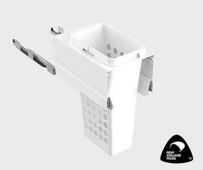 Tanova Designer Series Pull Out Soft Close  Laundry Basket  350mm Cabinet 1x36L Plastic Hamper White
