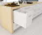 Tanova Designer Series 2 Pull Out Soft Close and  Soft Close With Push to Open Kitchen Waste Bin  350mm 2 Bucket Cabinet  - White and Charcoal