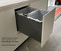 Tanova Designer Series 2 Pull Out Soft Close and  Soft Close With Push to Open Kitchen Waste Bin  350mm 2 Bucket Cabinet  - White and Charcoal