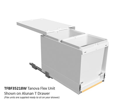 Tanova FLEX Drawer Insert Systems for 350mm Cabinets - 2 Buckets   White and Umbra Grey