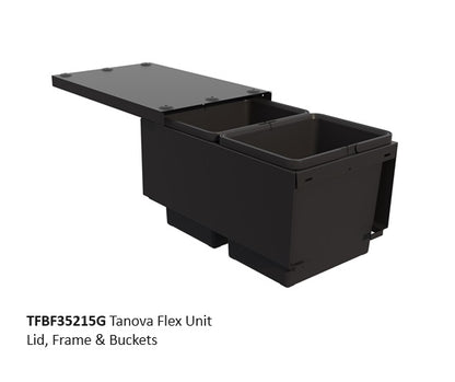 Tanova FLEX Drawer Insert Systems for 350mm Cabinets - 2 Buckets   White and Umbra Grey