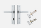 Iver Helsinki Door Lever 12402 Stepped Backplate Brushed Chrome - Passage ,Privacy & Entrance