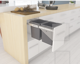 Tanova NZ Simplex Soft Close Kitchen Bin - 200mm ,300mm ,350mm and 400mm Cabinet Drawer Front Type - 1 x 50Litre ,2 x 6Litre ,2 x 8Litre ,2 x 10Litre ,2 x 12Litre ,2 x 15Litre ,2 x 18Litre ,2 x 24Litre & 3 x 8Litre Grey or White
