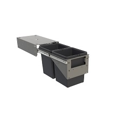Tanova NZ Simplex Soft Close Kitchen Bin - 200mm ,300mm ,350mm and 400mm Cabinet Drawer Front Type - 1 x 50Litre ,2 x 6Litre ,2 x 8Litre ,2 x 10Litre ,2 x 12Litre ,2 x 15Litre ,2 x 18Litre ,2 x 24Litre & 3 x 8Litre Grey or White