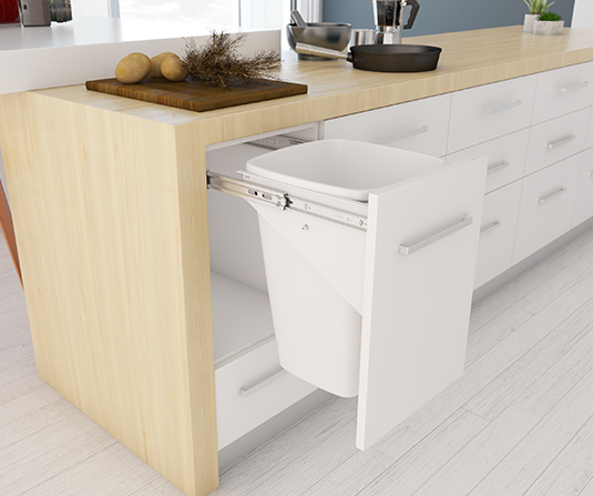 Tanova NZ Simplex Soft Close Kitchen Bin - 200mm ,300mm ,350mm and 400mm Cabinet Drawer Front Type - 1 x 50Litre ,2 x 6Litre ,2 x 8Litre ,2 x 10Litre ,2 x 12Litre ,2 x 15Litre ,2 x 18Litre ,2 x 24Litre & 3 x 8Litre Grey or White