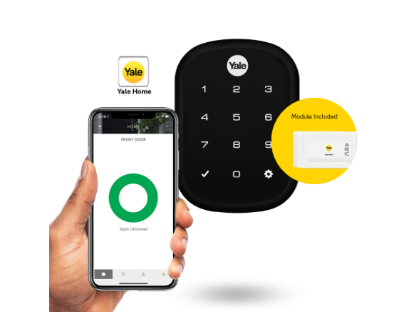 YALE ASSURE SL(Keyless) SMART-READY LOCK WITH APEX 145X225 ENTRANCE SET MATT BLACK & SATIN NICKEL