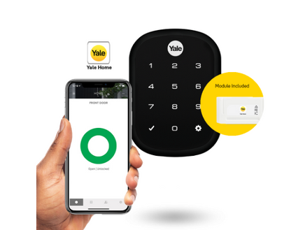 YALE ASSURE SL(Keyless) SMART-READY LOCK WITH APEX 145X225 ENTRANCE SET MATT BLACK & SATIN NICKEL