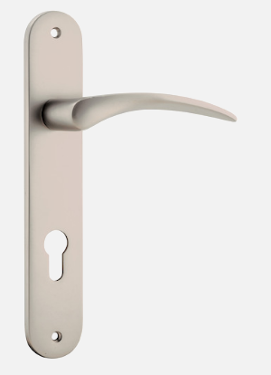 Iver Oxford Door Lever 14728 Oval Backplate Satin Nickel - Passage ,Privacy & Entrance