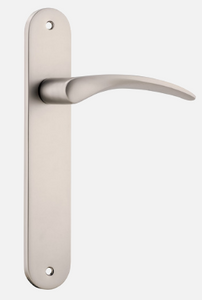 Iver Oxford Door Lever 14728 Oval Backplate Satin Nickel - Passage ,Privacy & Entrance