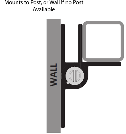 D&D Technologies DD TECH KWIKFIT S3 ALU SELF-CLOSING ADJUST WALL/POST MOUNT BLACK & WHITE