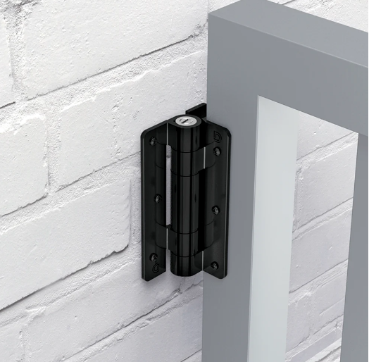 D&D Technologies DD TECH KWIKFIT S3 ALU SELF-CLOSING ADJUST WALL/POST MOUNT BLACK & WHITE