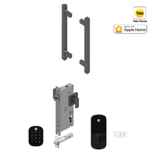 YALE ASSURE SL(Keyless) SMART-READY LOCK WITH APEX 145X225 ENTRANCE SET MATT BLACK & SATIN NICKEL