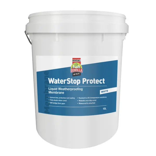 SOUDAL GORILLA WATERSTOP PROTECT LIQUID WEATHERPROOFING MEMBRANE 1L & 4L WHITE PRICED PER UNIT