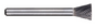 Trucut Heavy Duty Alpha 1/2" (1/4" Shank - 28º) & 5/8" (1/4" Shank - 5/8" Flute ,1/4" Shank - 3/4")  Inverted Taper Carbide Burr