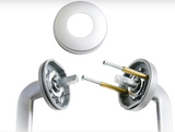 ASSA ABLOY VELOCITY 63MM ROSE ROSE L1 SUMMIT PASSAGE ,PRIVACY & DUMMY HALF SET SATIN CHROME