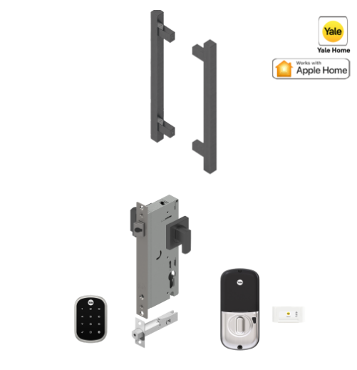 YALE ASSURE SL(Keyless) SMART-READY LOCK WITH APEX 145X225 ENTRANCE SET MATT BLACK & SATIN NICKEL