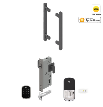 YALE ASSURE SL(Keyless) SMART-READY LOCK WITH APEX 145X225 ENTRANCE SET MATT BLACK & SATIN NICKEL