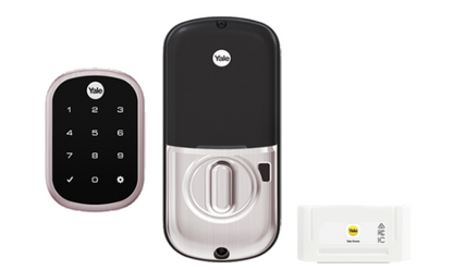 YALE ASSURE SL(Keyless) SMART-READY LOCK WITH APEX 145X375 ENTRANCE SET SATIN NICKEL & MATT BLACK
