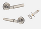 Iver Berlin Door Lever 0349 Round Rose Satin Nickel - Passage ,Privacy & Entrance