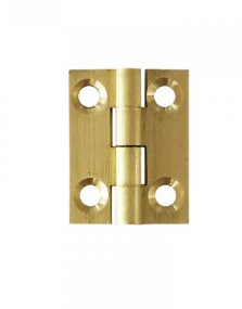 Lohala Hinge Brass 25mm x 20mm x 1.2mm , 38mm x 22mm x 1.2mm & 51mm x 29mm x 1.3mm Fixed Pin - Brushed and Lacquered