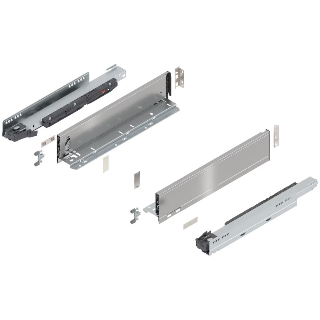 Blum Legrabox pure kitset stainless steel Length 400mm x 106mm - 257mm ( height 4 Options) 40kg