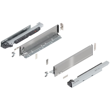 Blum Legrabox pure kitset stainless steel Length 400mm x 106mm - 257mm ( height 4 Options) 40kg