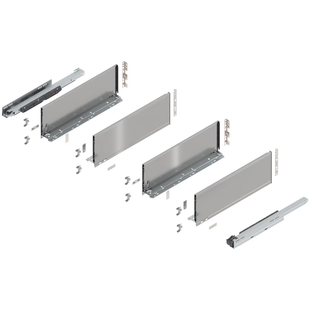 Blum Legrabox pure kit 40kg C height 193mm x 500,550mm (length 2 option) sink pull-out - Stainless Steel