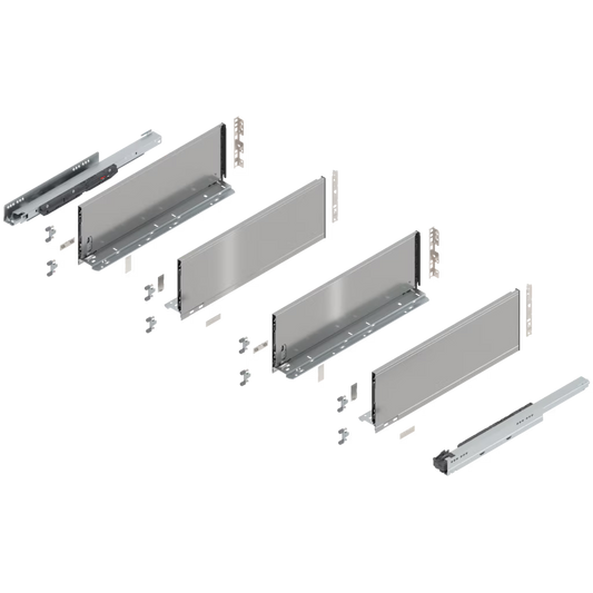 Blum Legrabox pure kit 40kg C height 193mm x 500,550mm (length 2 option) sink pull-out - Stainless Steel