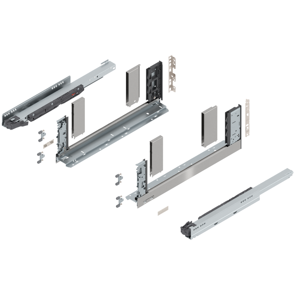 Blum Legrabox free kitset C height 193mm x 500,550mm( length 2 option) 40kg pull-out - Stainless Steel