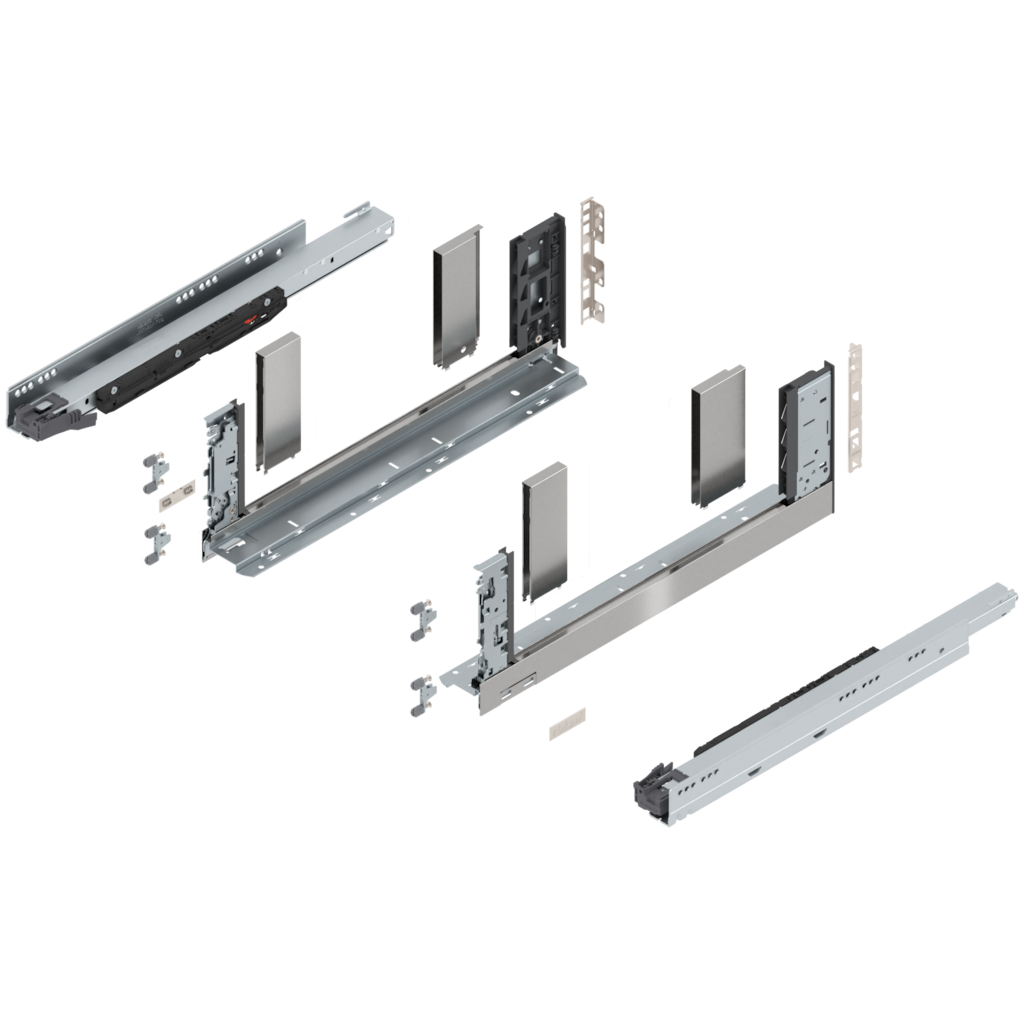 Blum Legrabox free kitset C height 193mm x 500,550mm( length 2 option) 70kg pull-out - Stainless Steel