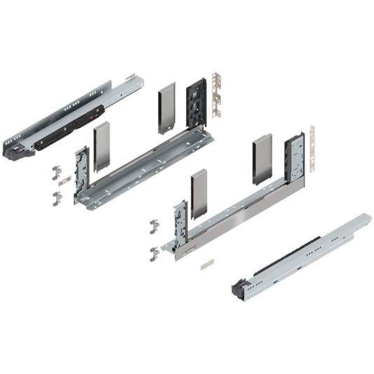 Blum Legrabox free kitset C height 193mm x 500,550mm( length 2 option) 70kg pull-out - Stainless Steel