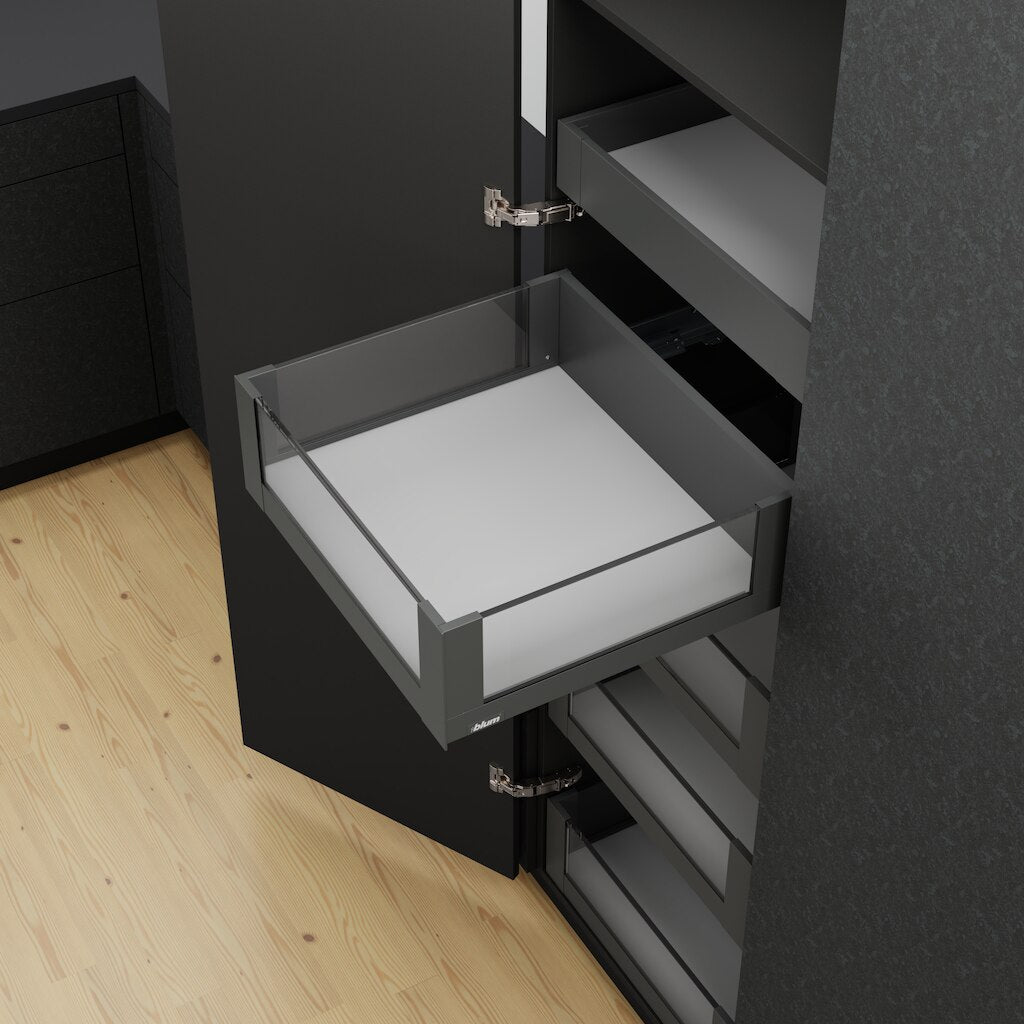 Blum Legrabox pure kitset one door Design Element fronts & sides 500-550mm (length 2 option),5 x 70kg Space tower up to 600w