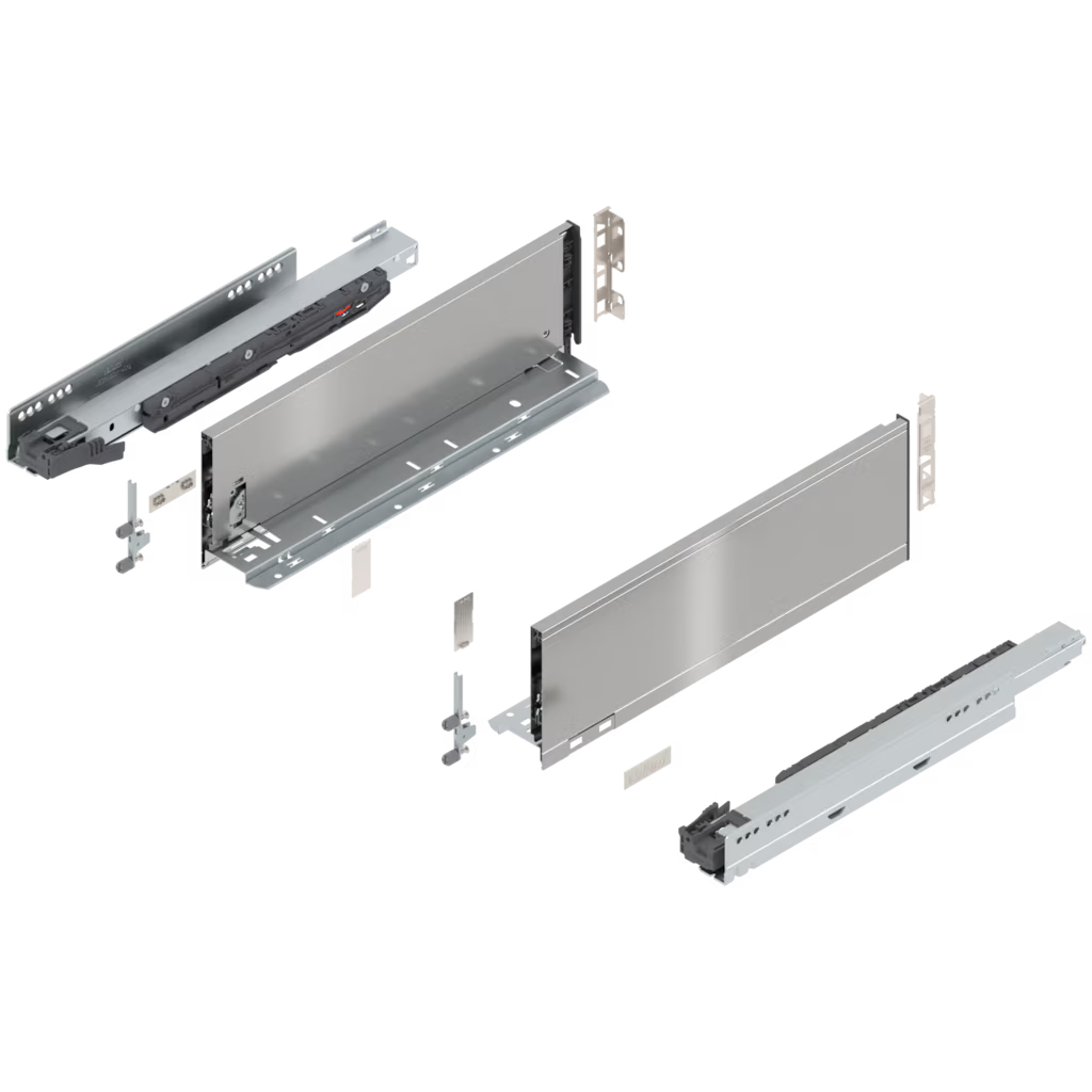 Blum Legrabox pure kitset stainless steel Length 500mm x 106mm - 257mm ( height 4 Options) 40kg