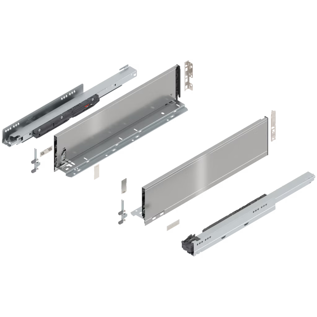 Blum Legrabox pure kitset stainless steel Length 500mm x 106mm - 257mm ( height 4 Options) 70kg