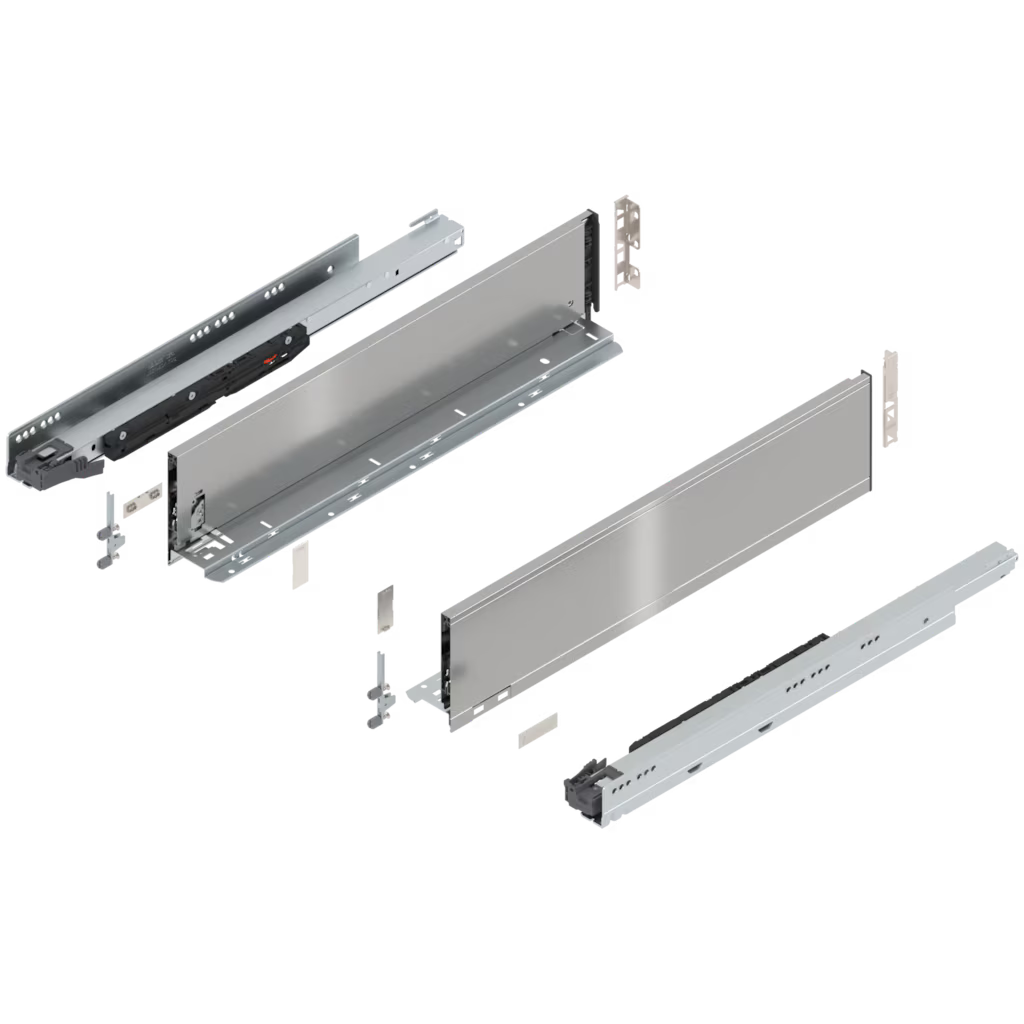 Blum Legrabox pure kitset stainless steel Length 550mm x 106mm - 257mm ( height 4 Options) 70kg