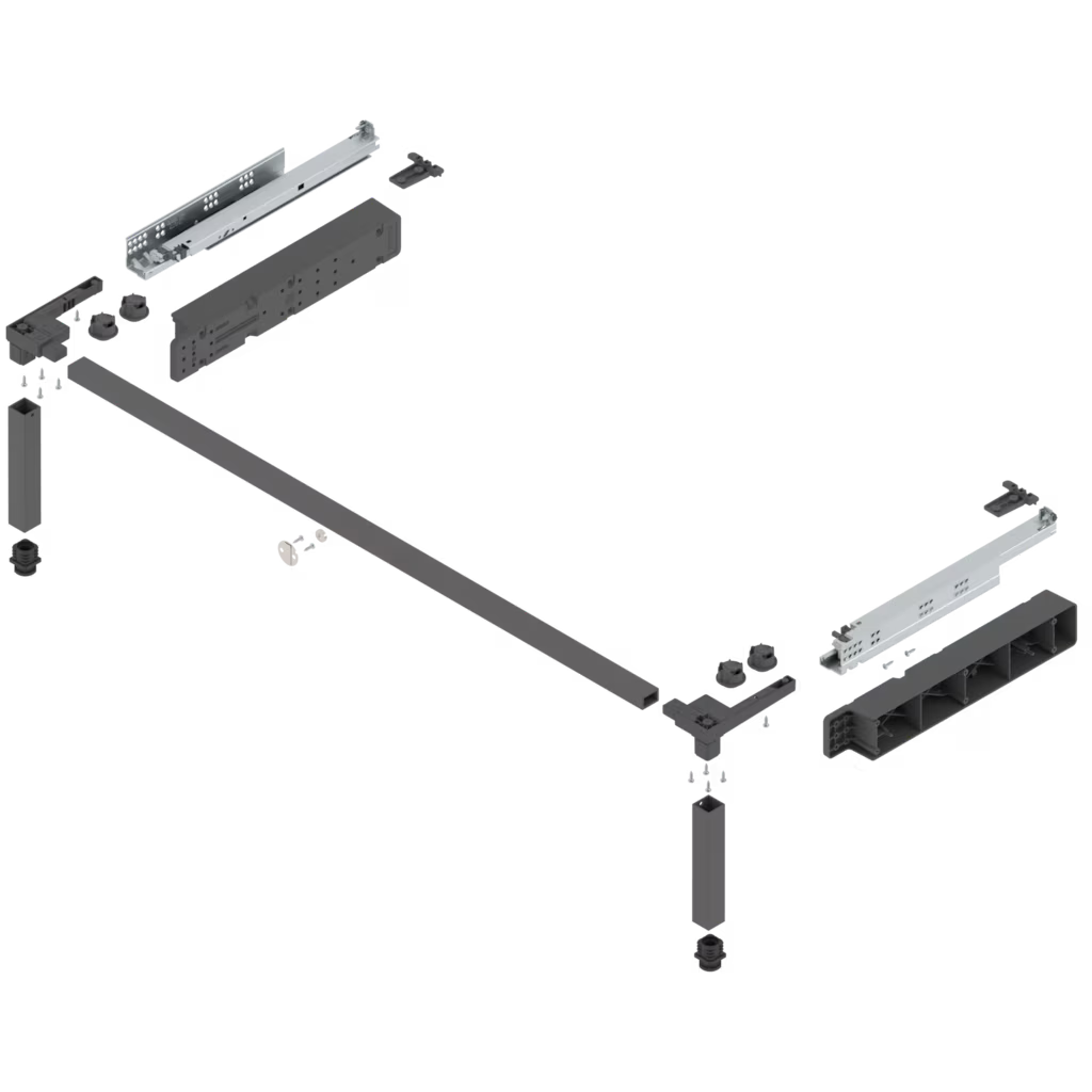 Blum Merivobox SPACE STEP  kitset  Height 410 - 460 x Length 450 - 500mm - 40kg