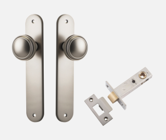 Iver Paddington Door Knob 14832 Oval Backplate Satin Nickel - Passage ,Privacy & Entrance