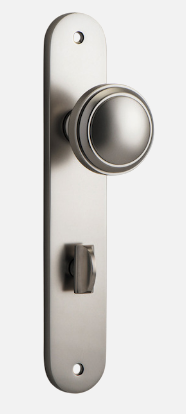 Iver Paddington Door Knob 14832 Oval Backplate Satin Nickel - Passage ,Privacy & Entrance
